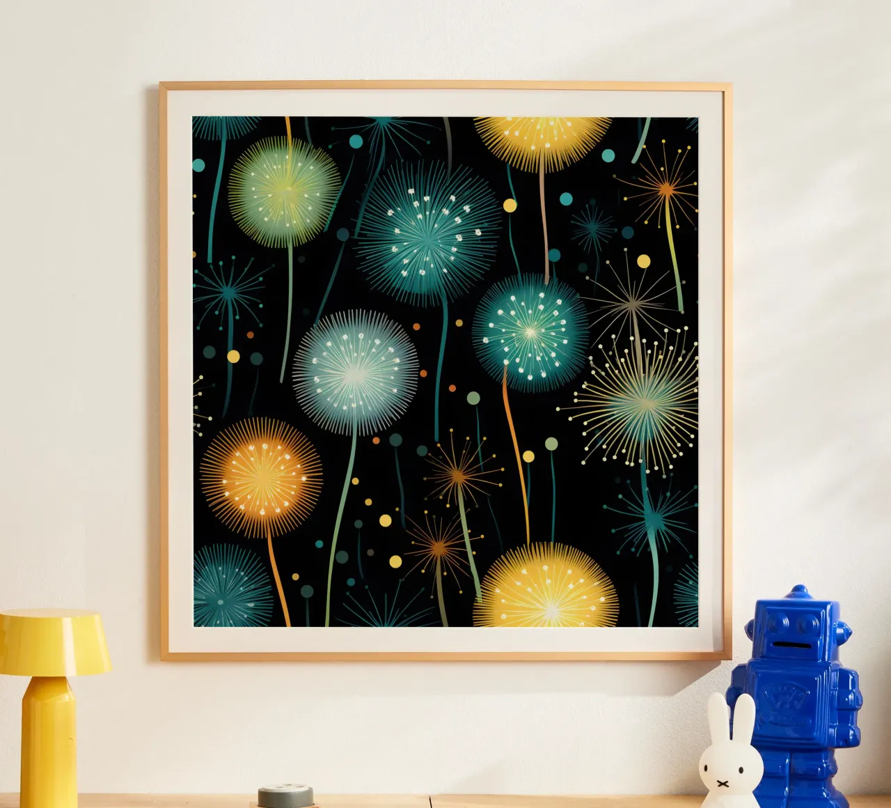 Dandelion Orbit Poster von Botanical Pattern House