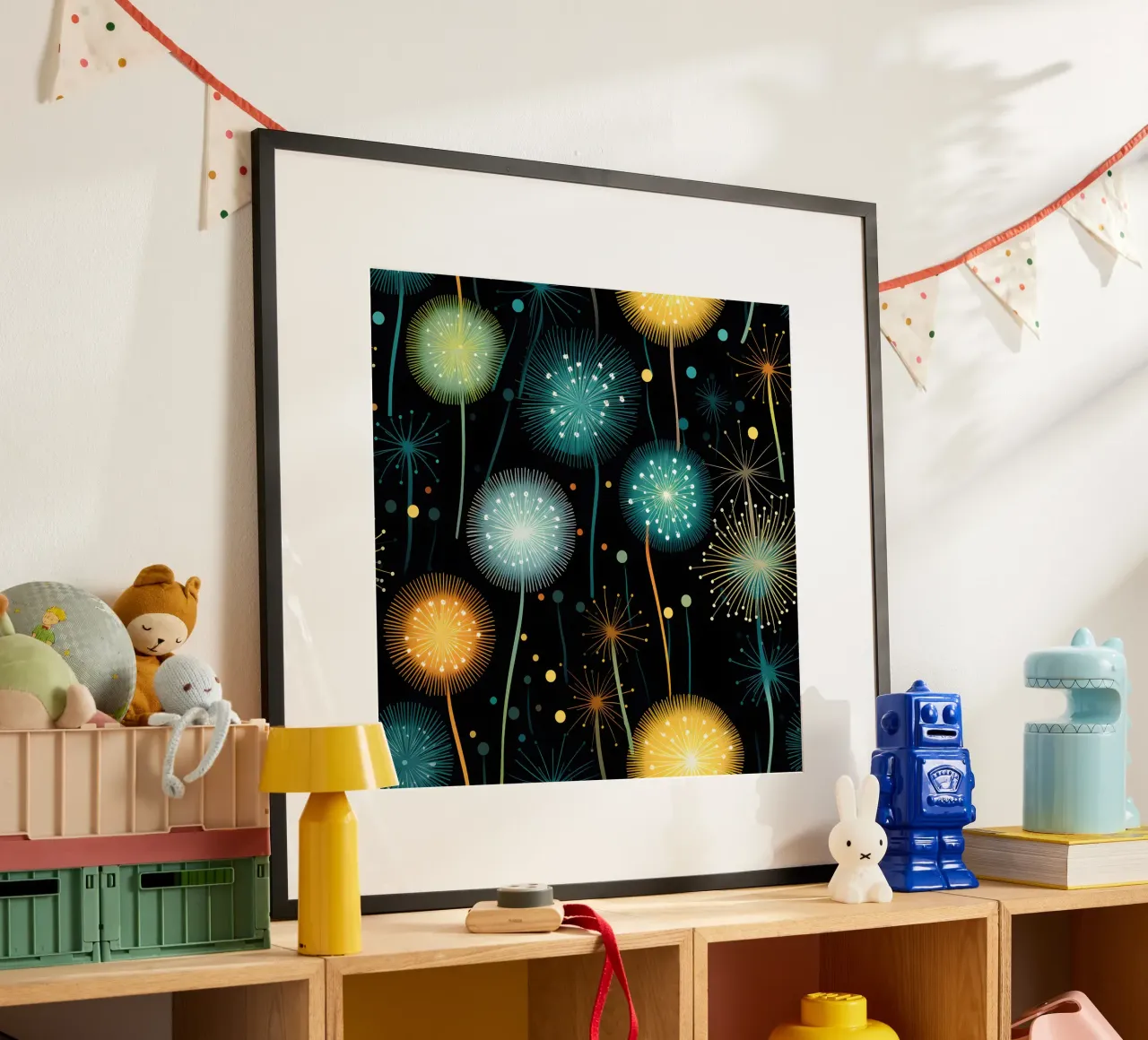 Dandelion Orbit Poster von Botanical Pattern House