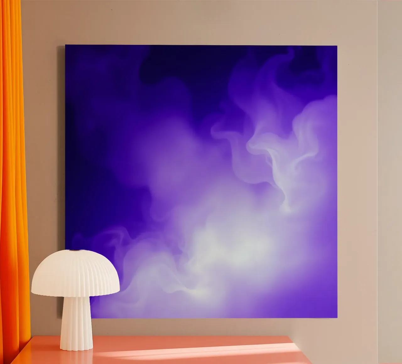purple smoke swirls create a mesmerizing atmosphere canvas by DesignDoodle