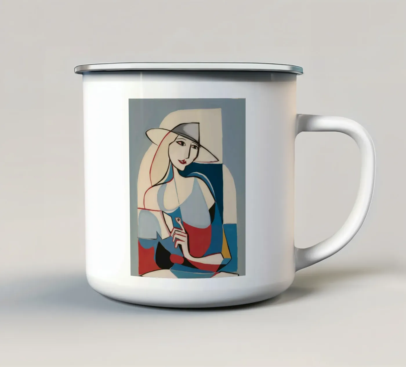 Contemplative Forms enamel mug by Crimson Whisper