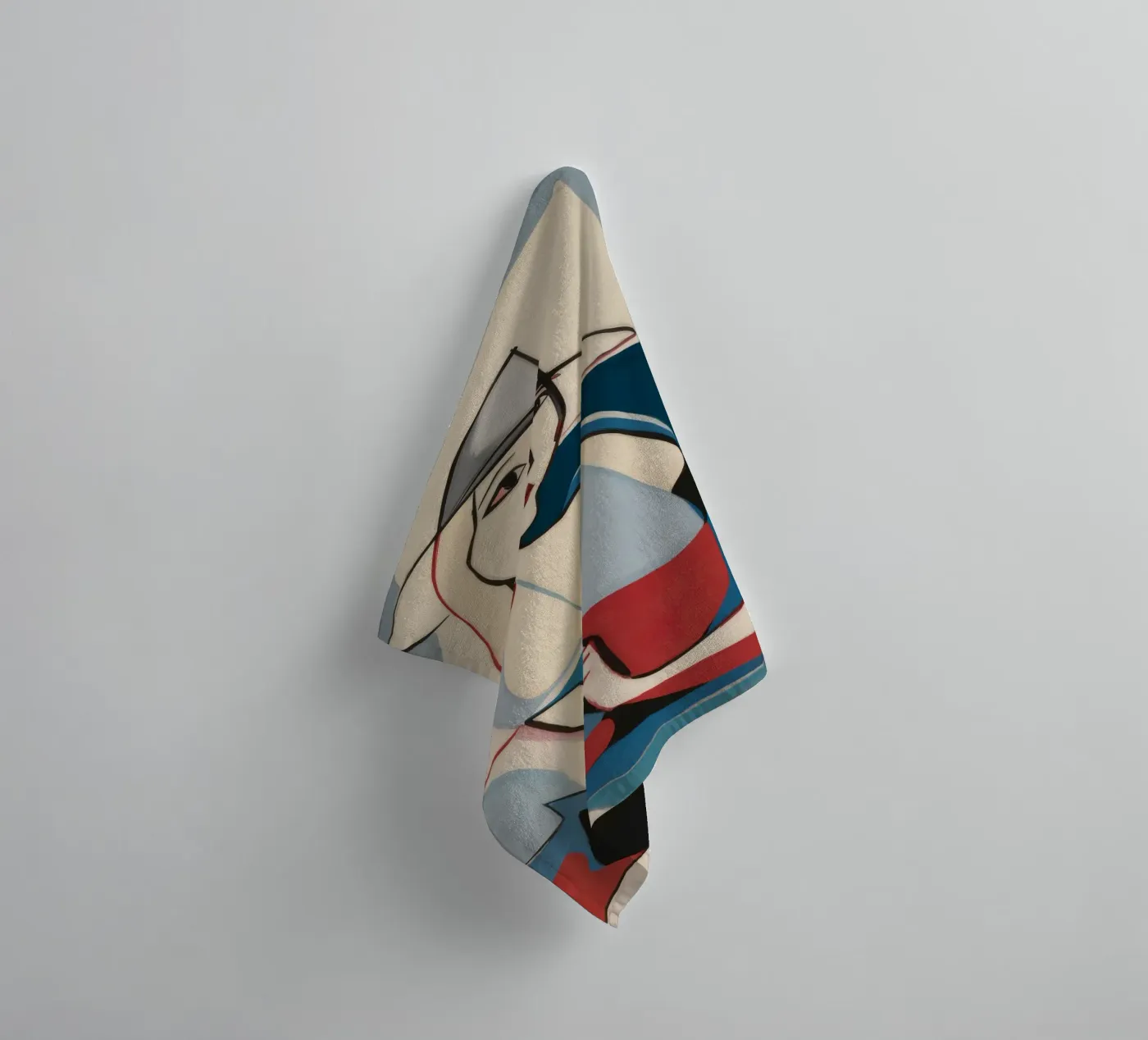 Contemplatieve vormen badhanddoek van Crimson Whisper