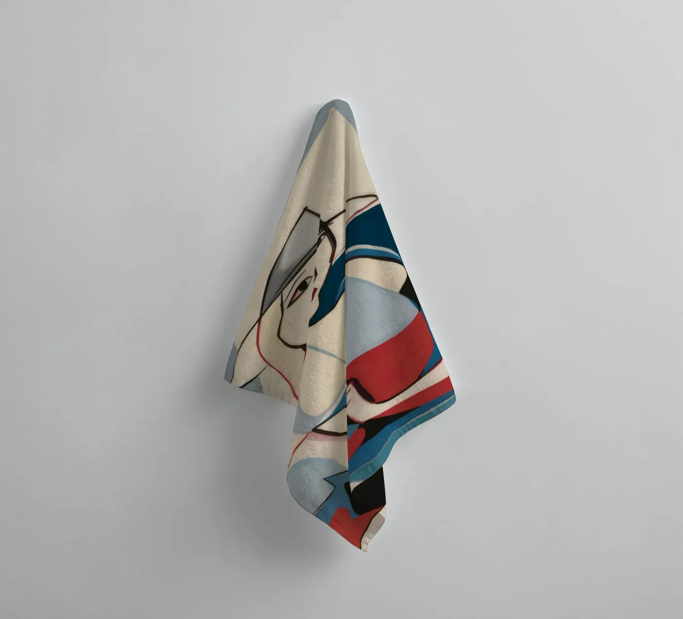 Contemplatieve vormen badhanddoek van Crimson Whisper