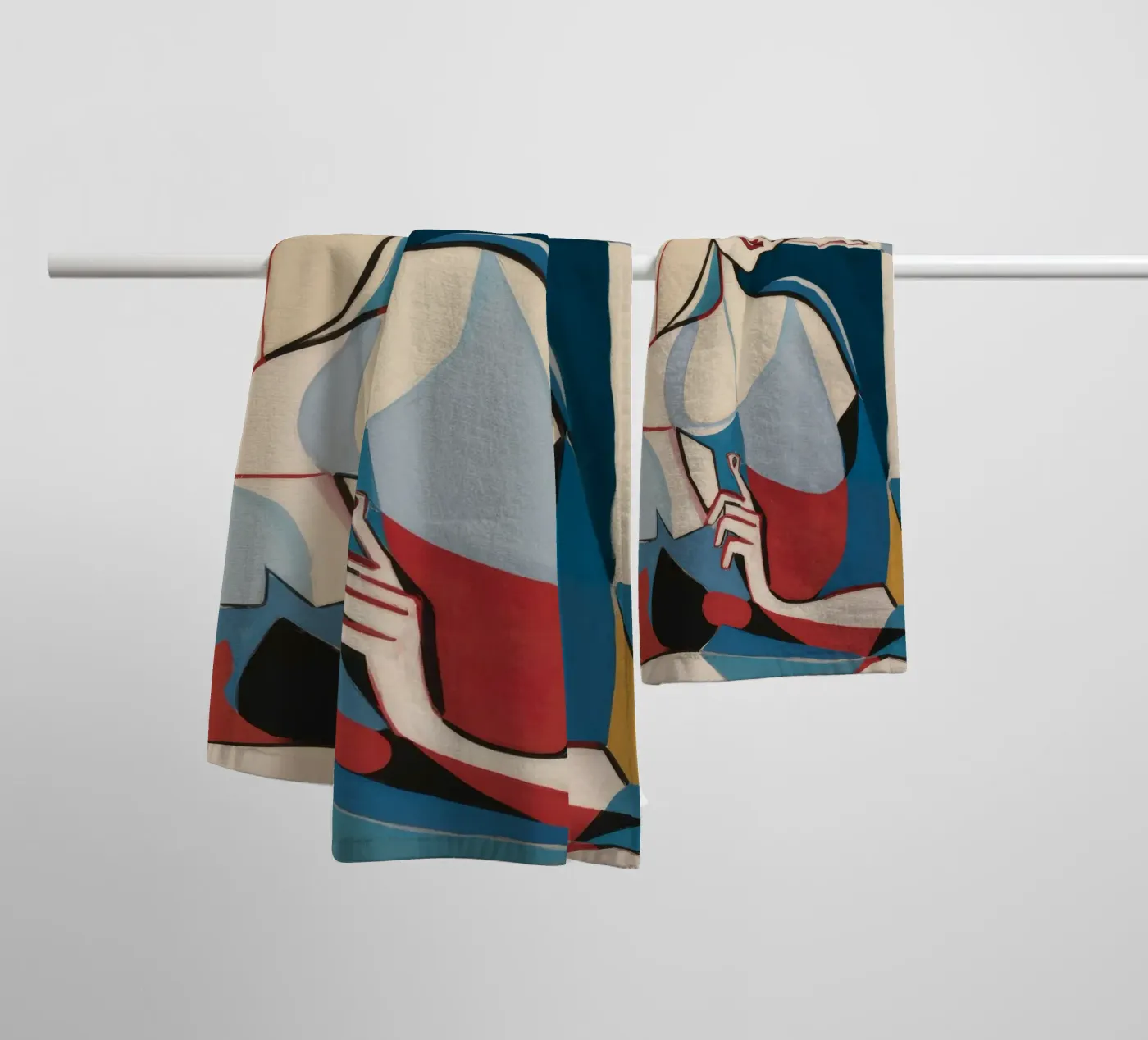 Contemplatieve vormen badhanddoek van Crimson Whisper