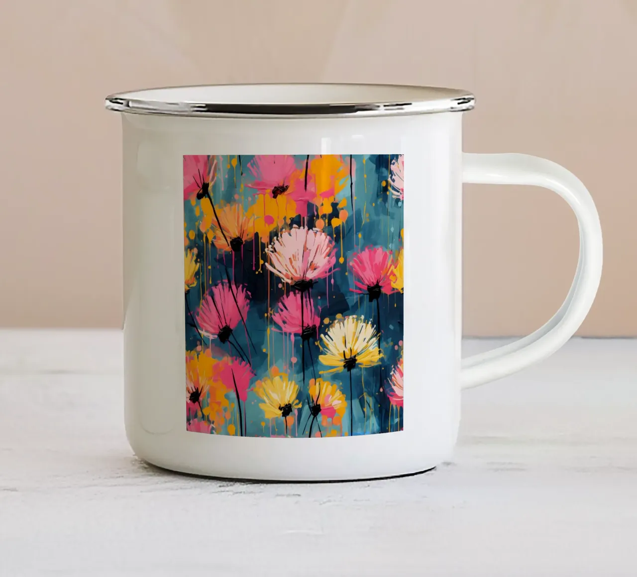 Schizzo di dente di leone tazza in smalto da Botanical Pattern House