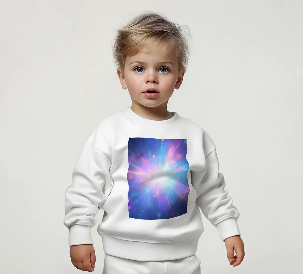 Le esplosioni di luce colorata creano un'atmosfera cosmica felpa neonato da DesignDoodle