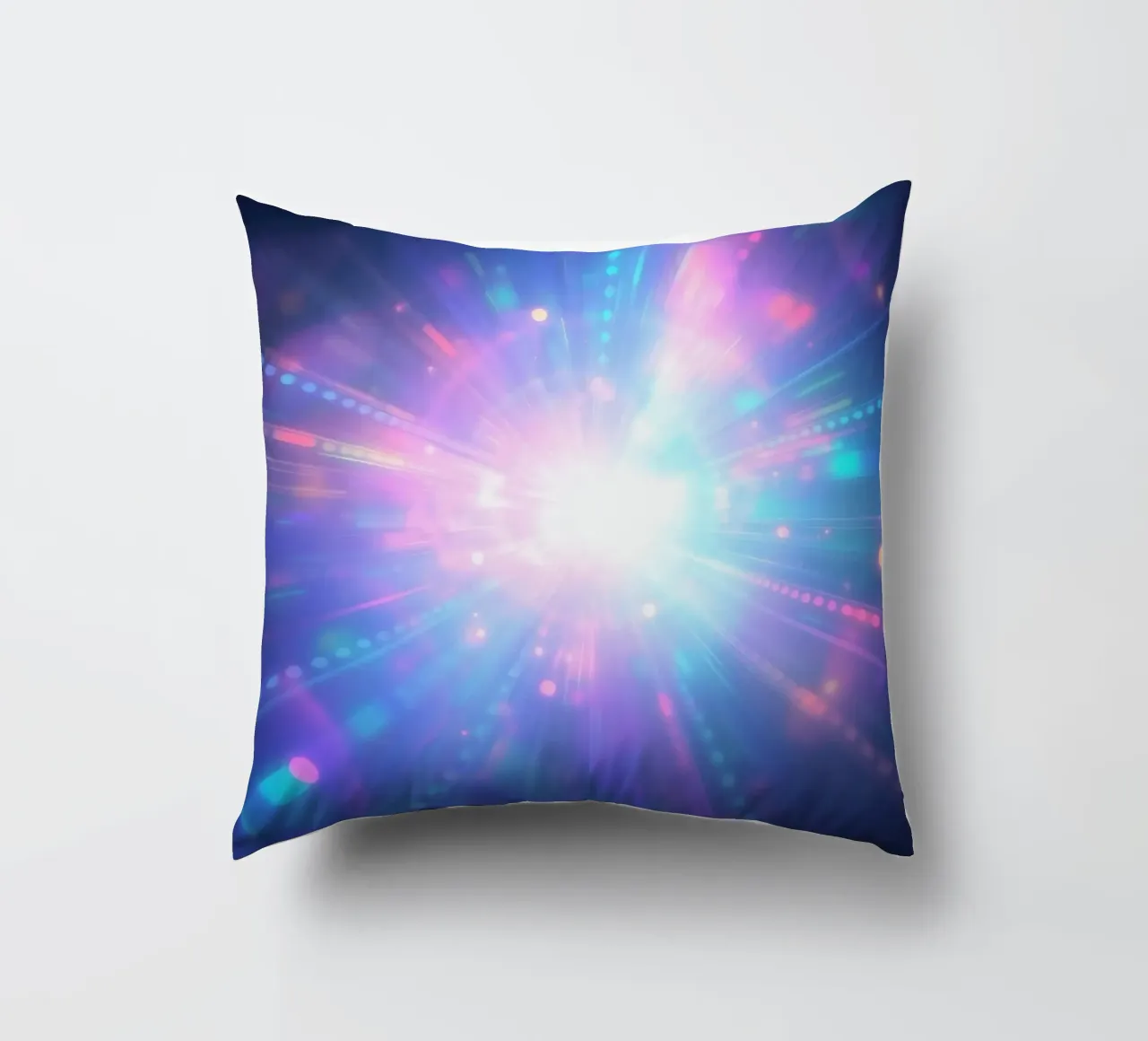 Le esplosioni di luce colorata creano un'atmosfera cosmica cuscino da DesignDoodle