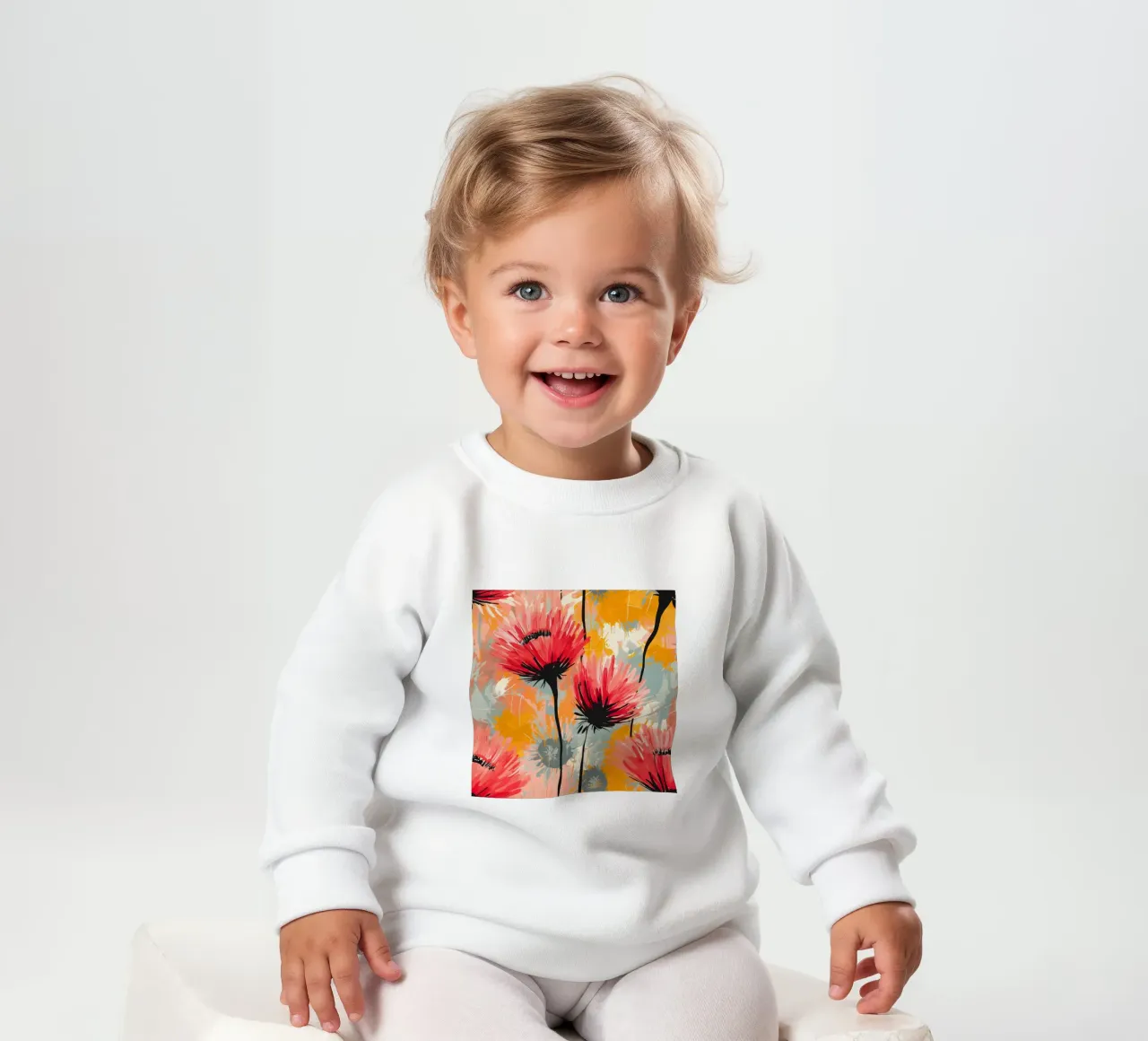 Dandelion Splash baby sweatshirt by Botanical Pattern House