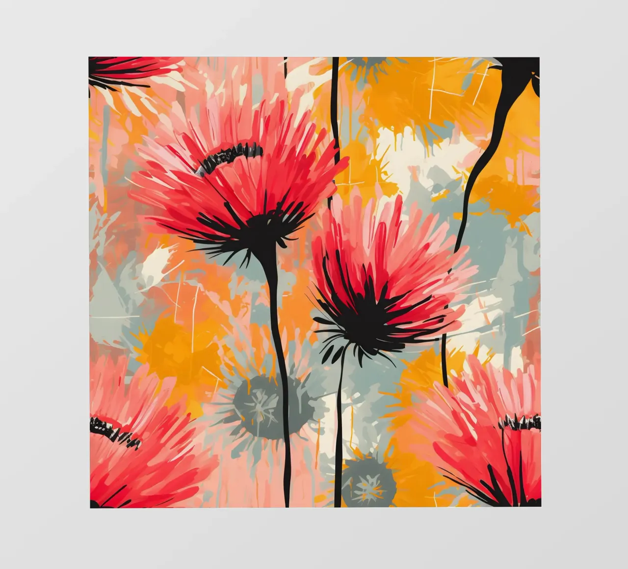 Paardenbloem Splash fotobehang van Botanical Pattern House