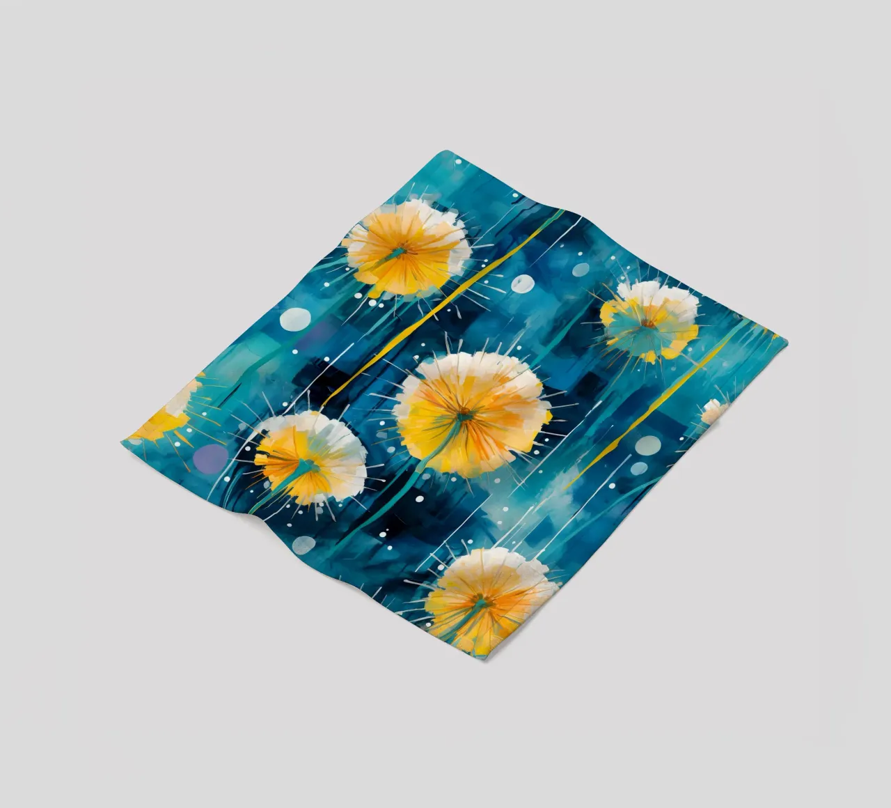 Dandelion Splash fleece blanket by Botanical Pattern House