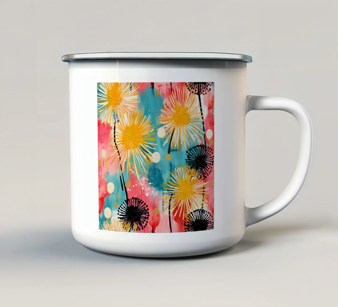 Schizzo di dente di leone tazza in smalto da Botanical Pattern House