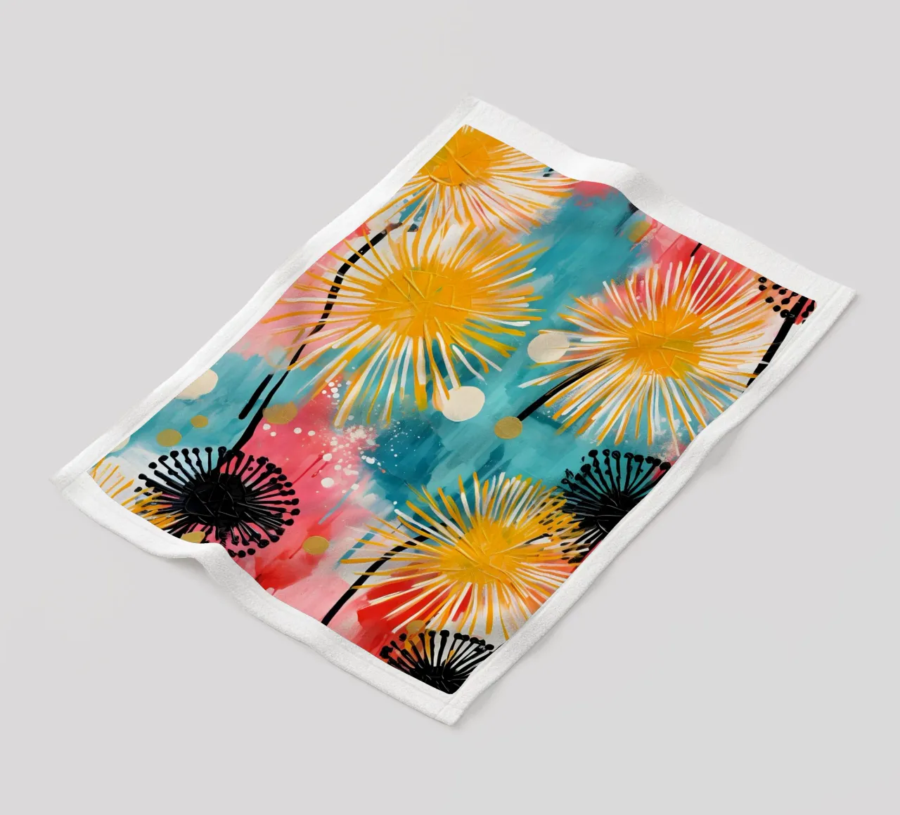 Löwenzahn Splash Fleecedecke von Botanical Pattern House