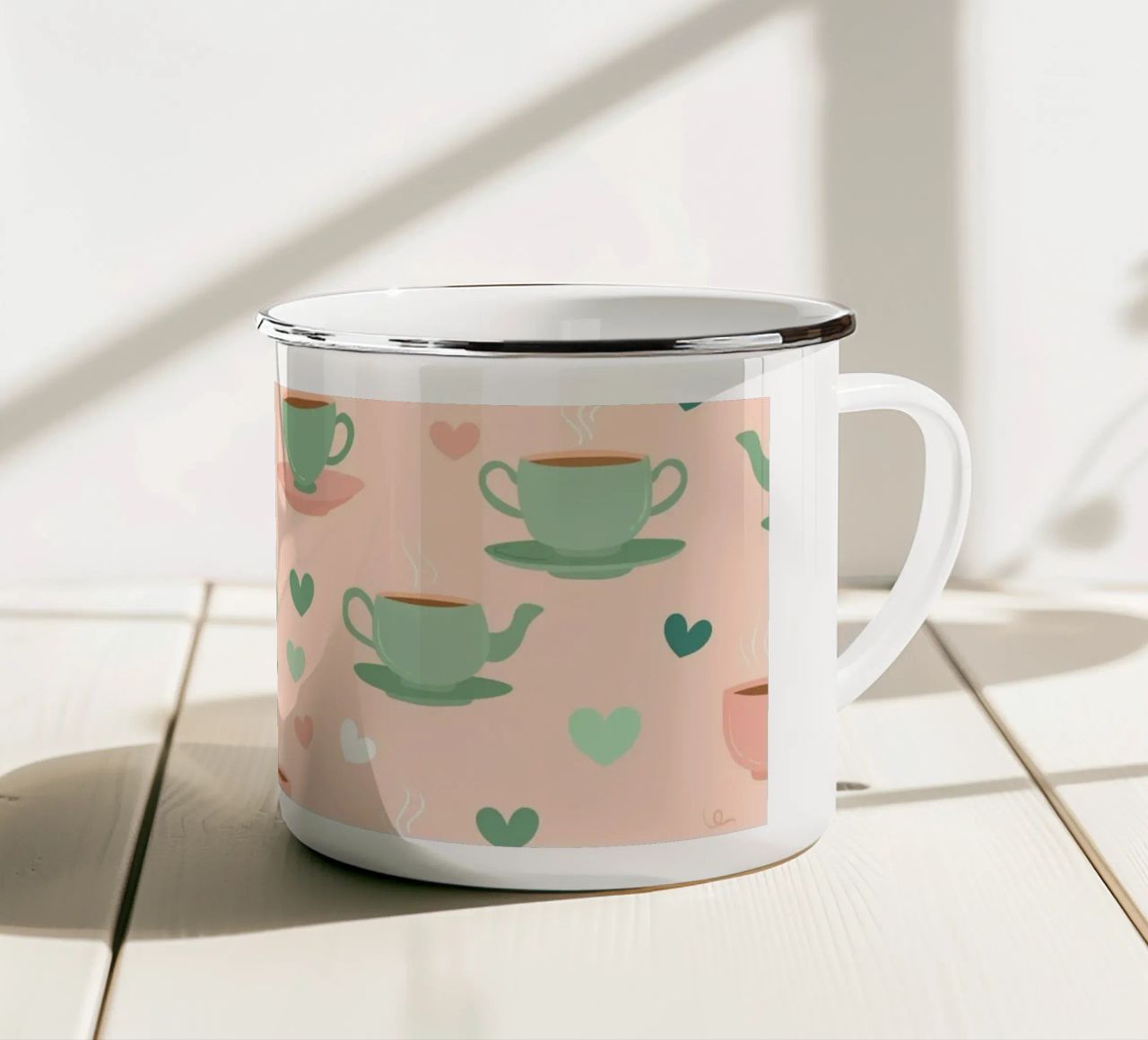 Una tazza di coccole tazza in smalto da Kintsugi99