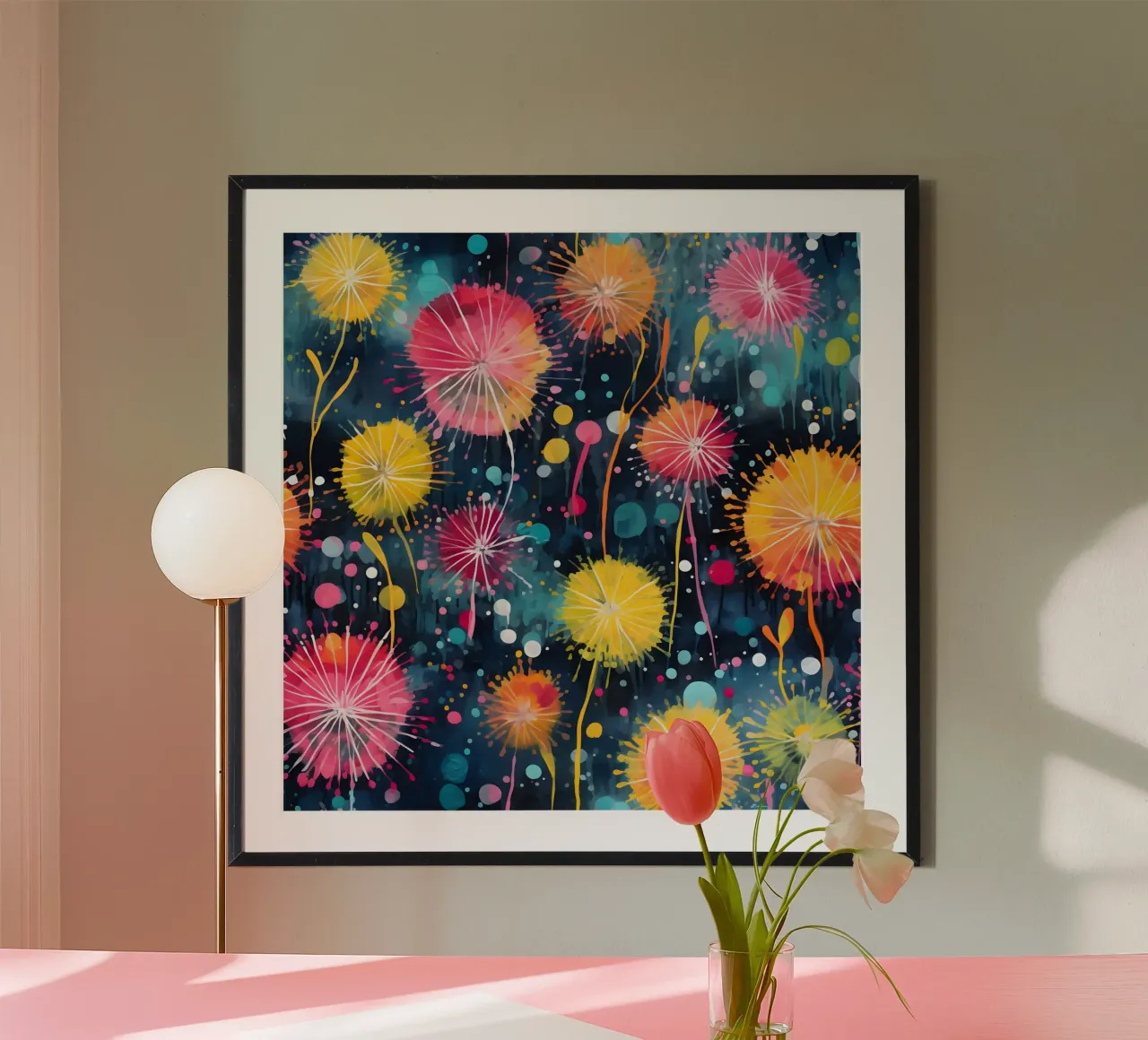 Löwenzahn-Karneval Poster von Botanical Pattern House