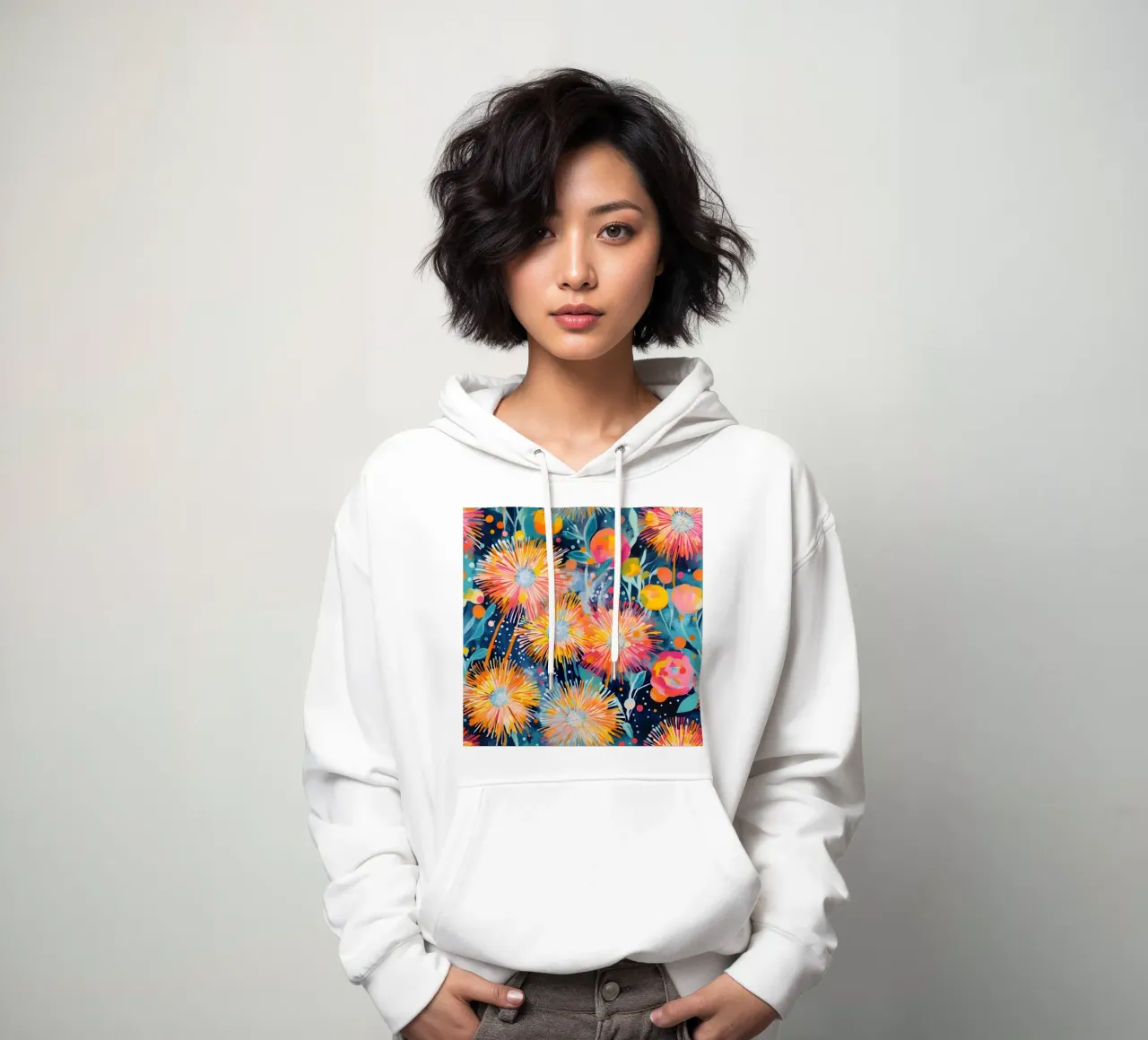 Carnaval del diente de león sudadera con capucha de Botanical Pattern House
