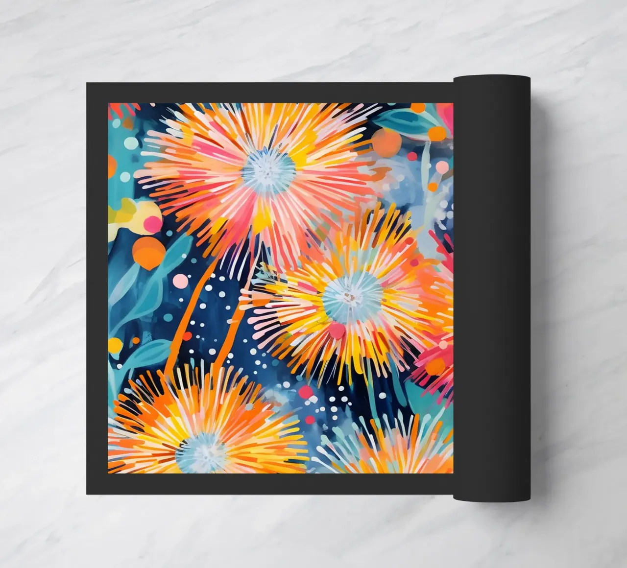 Dandelion Carnival doormat by Botanical Pattern House