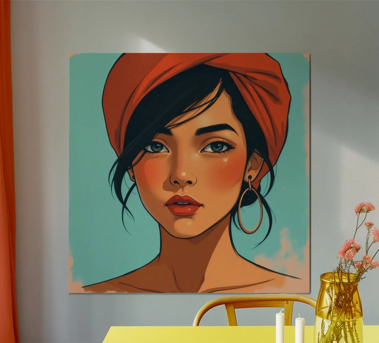 Una giovane donna dai tratti marcati posa con sicurezza carta hahnemühle da DesignDoodle