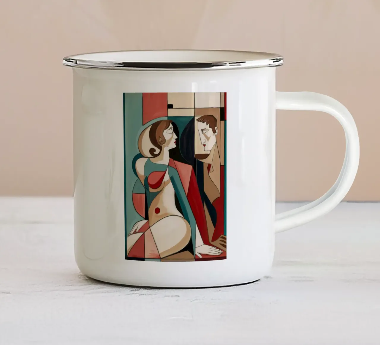 Moment intime et fragile mug en émail de Crimson Whisper