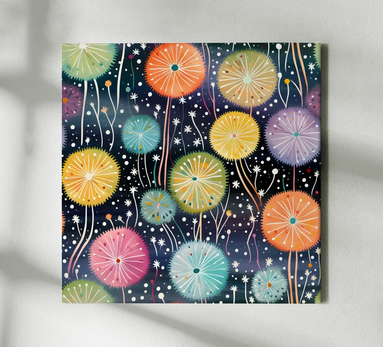 Celestial Dandelions canvas by Botanical Pattern House