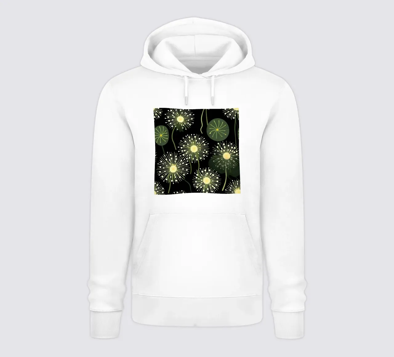 Denti di leone celesti felpa con cappuccio da Botanical Pattern House