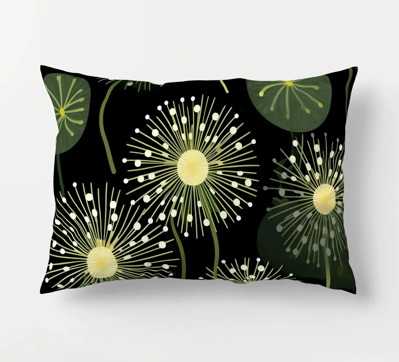Celestial Dandelions decorative cushion by Botanical Pattern House