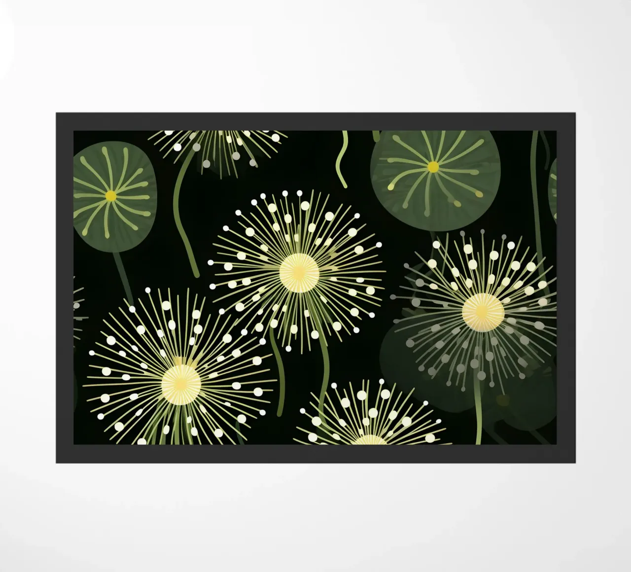 Celestial Dandelions doormat by Botanical Pattern House