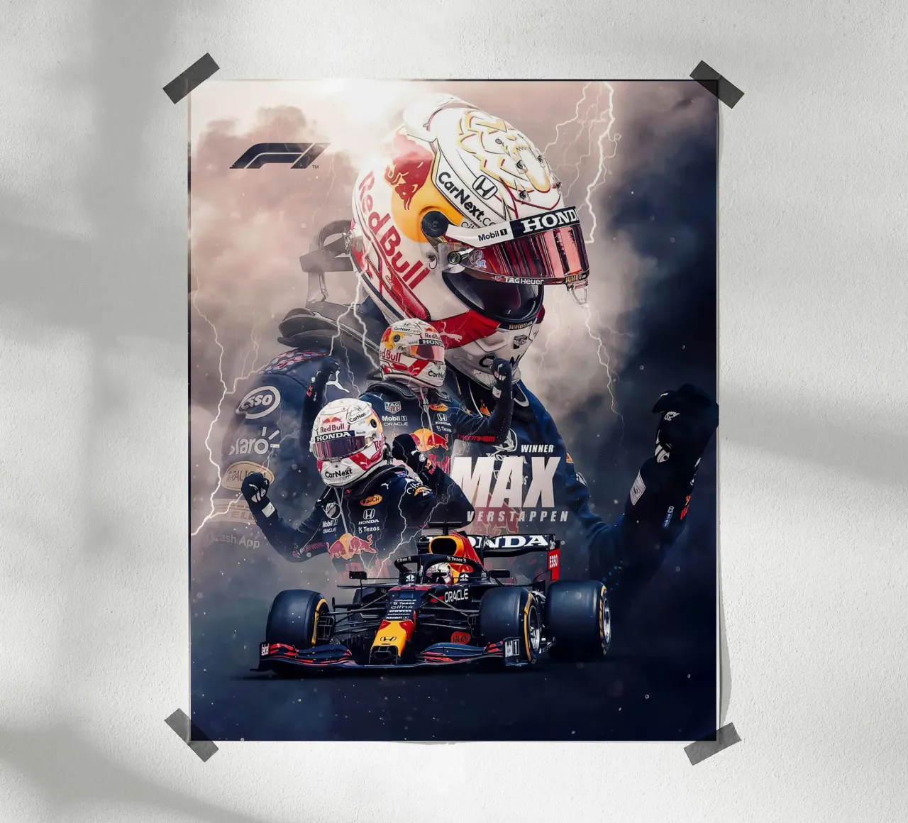 Max Verstappen poster con telaio in alluminio da Agus Creative