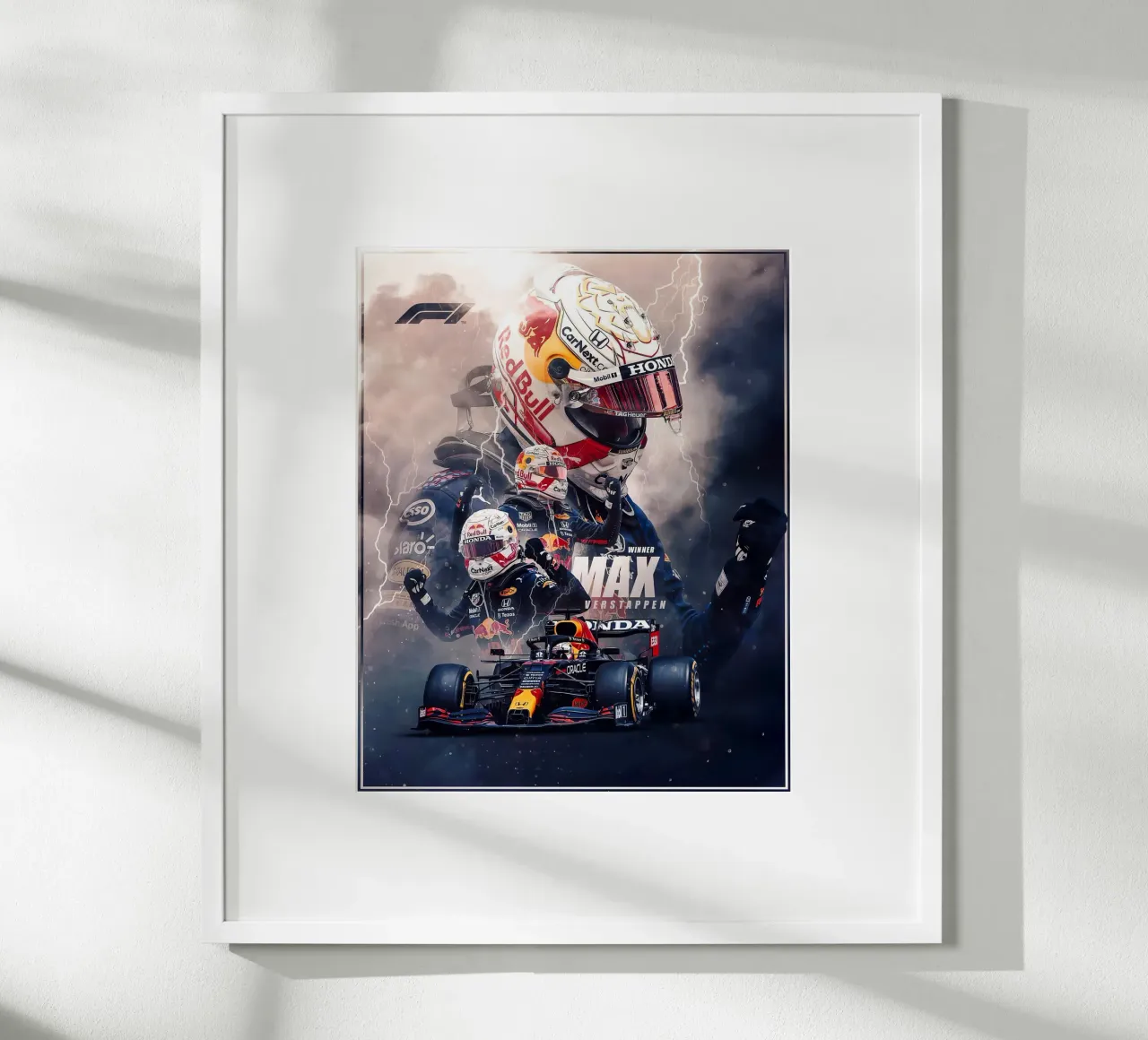 Max Verstappen poster con telaio in alluminio da Agus Creative