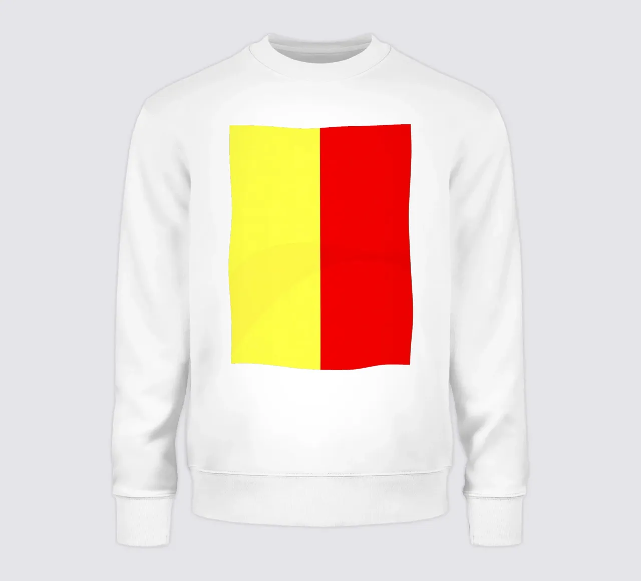 yellow and red colors divide the canvas artistic style sweatshirt by DesignDoodle