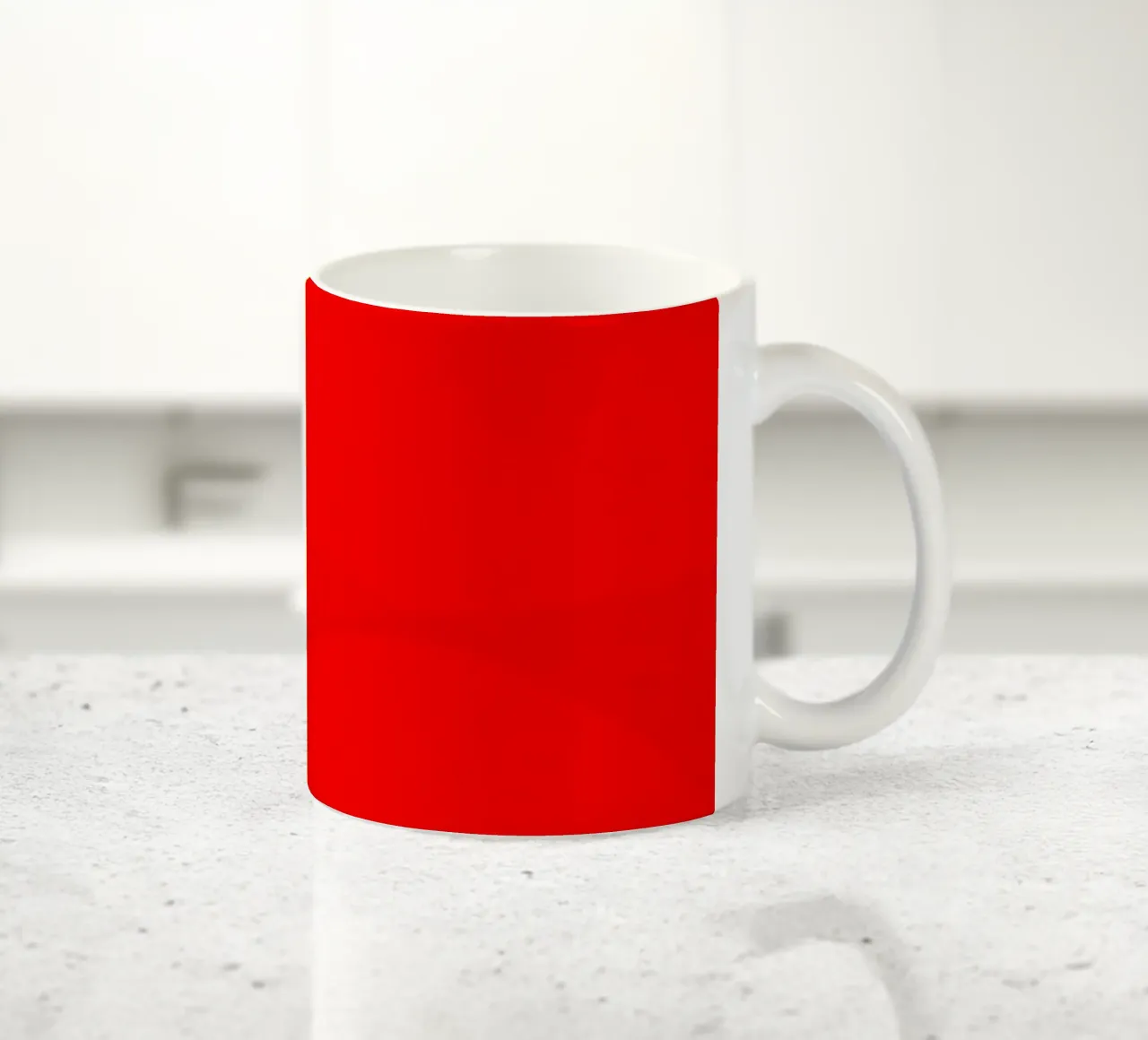 yellow and red colors divide the canvas artistic style ceramic mug by DesignDoodle