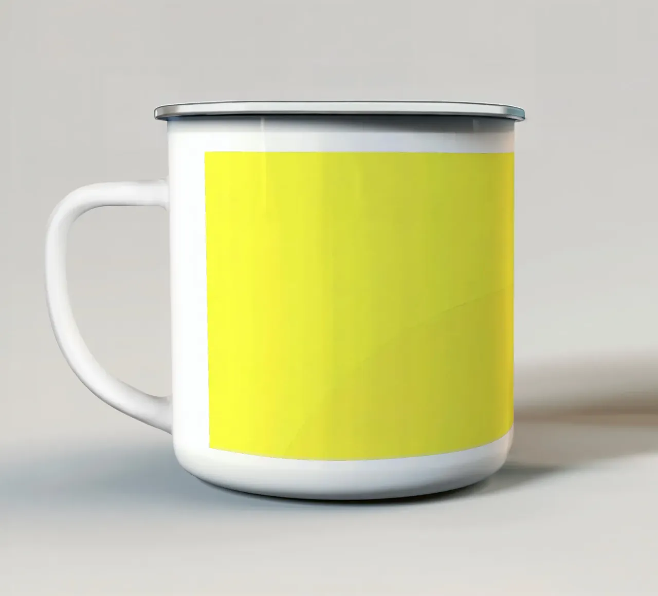 yellow and red colors divide the canvas artistic style enamel mug by DesignDoodle