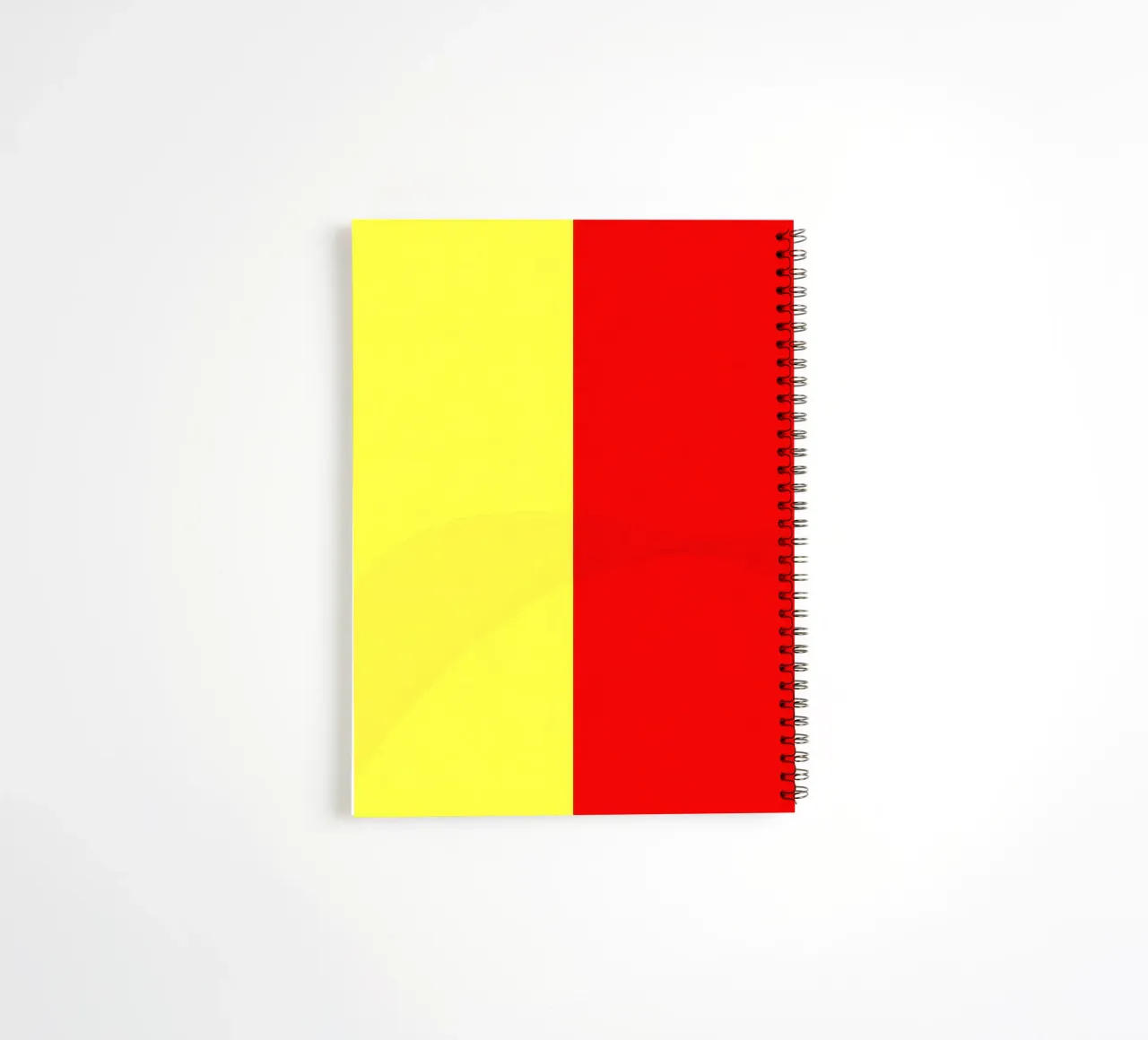 yellow and red colors divide the canvas artistic style spiral notebook by DesignDoodle
