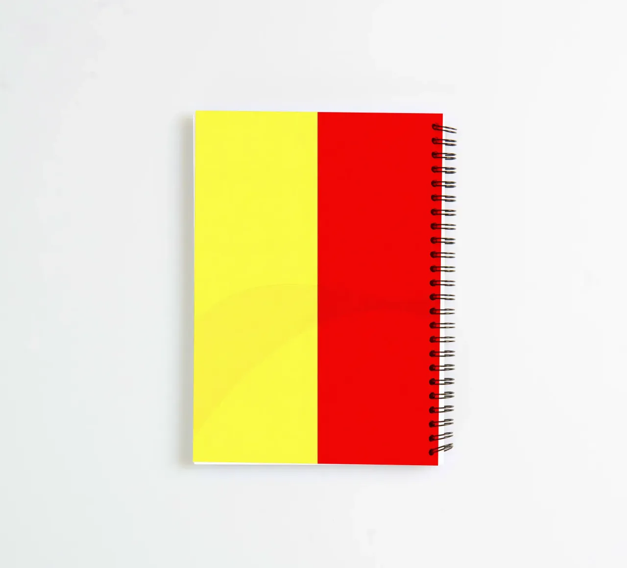 yellow and red colors divide the canvas artistic style spiral notebook by DesignDoodle