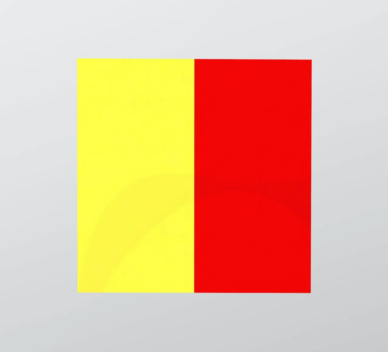yellow and red colors divide the canvas artistic style sticker by DesignDoodle