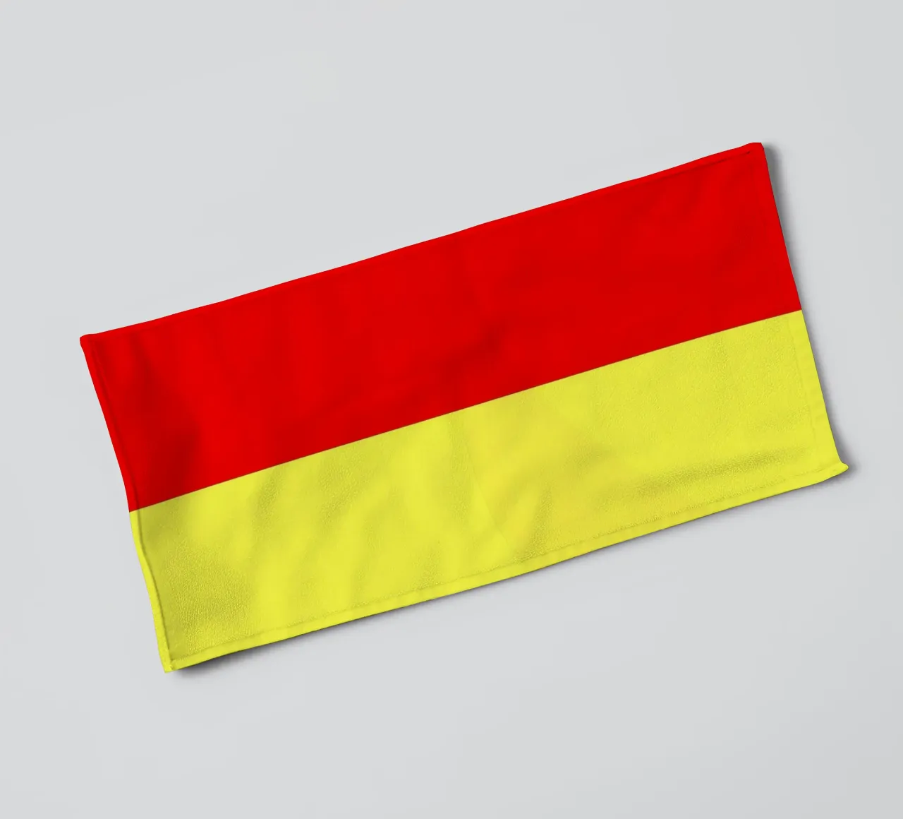 yellow and red colors divide the canvas artistic style towel by DesignDoodle