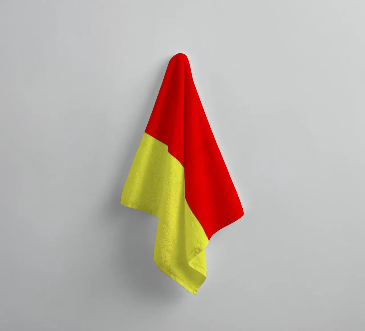 yellow and red colors divide the canvas artistic style towel by DesignDoodle