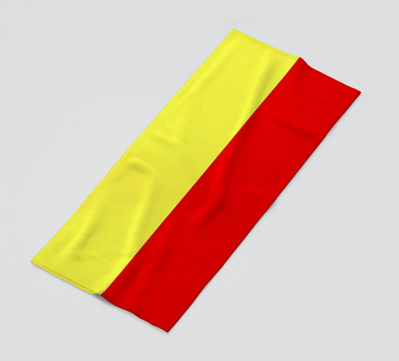yellow and red colors divide the canvas artistic style beach towel by DesignDoodle