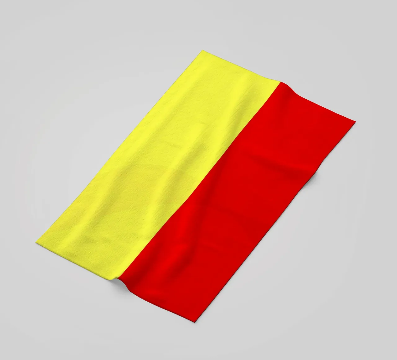 yellow and red colors divide the canvas artistic style beach towel by DesignDoodle