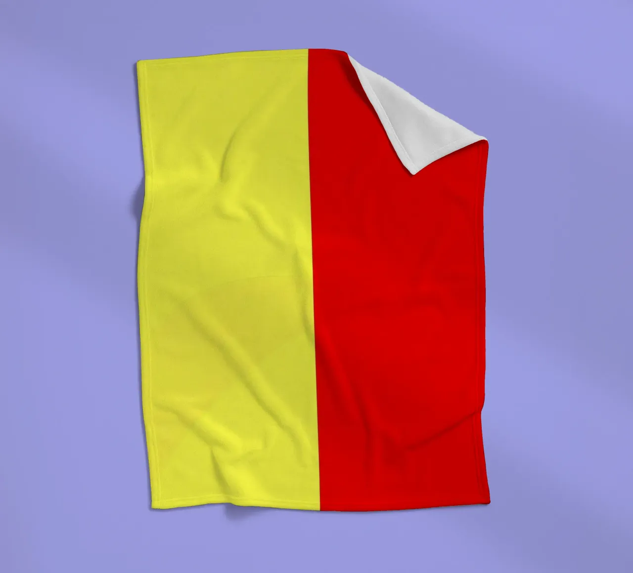 yellow and red colors divide the canvas artistic style fleece blanket by DesignDoodle