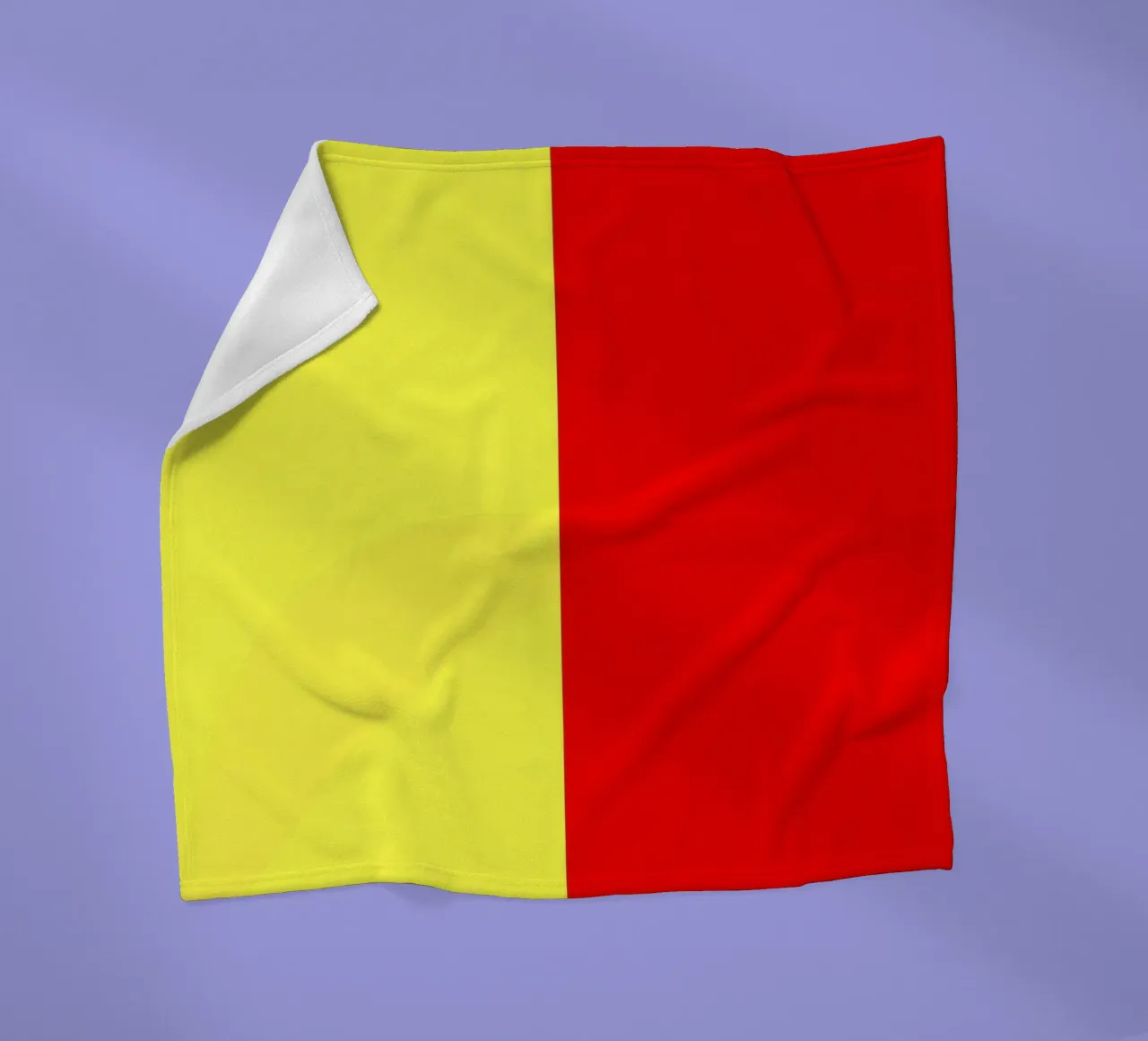 yellow and red colors divide the canvas artistic style fleece blanket by DesignDoodle
