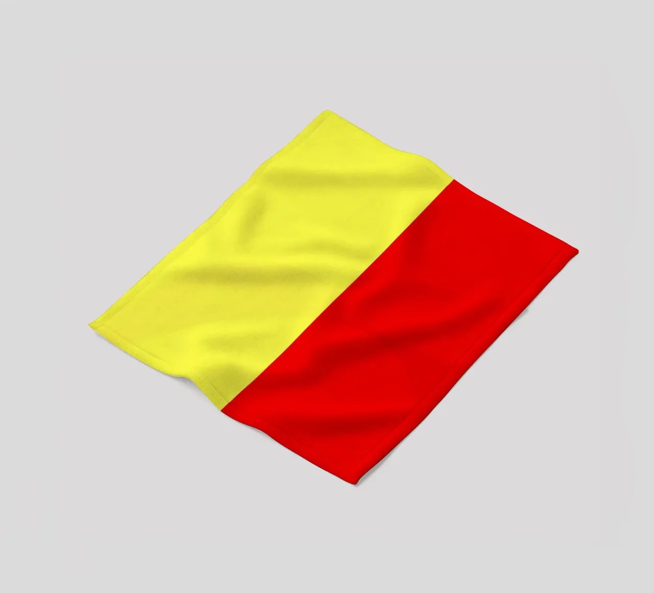 yellow and red colors divide the canvas artistic style fleece blanket by DesignDoodle