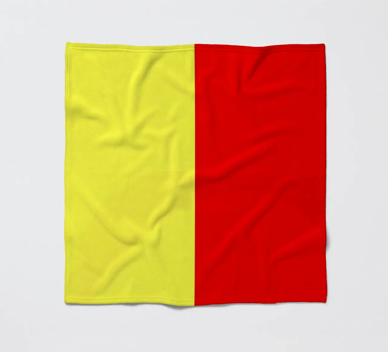 yellow and red colors divide the canvas artistic style fleece blanket by DesignDoodle