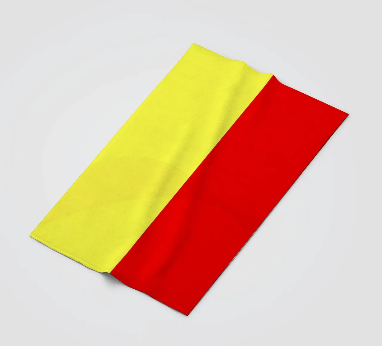 yellow and red colors divide the canvas artistic style fleece blanket by DesignDoodle