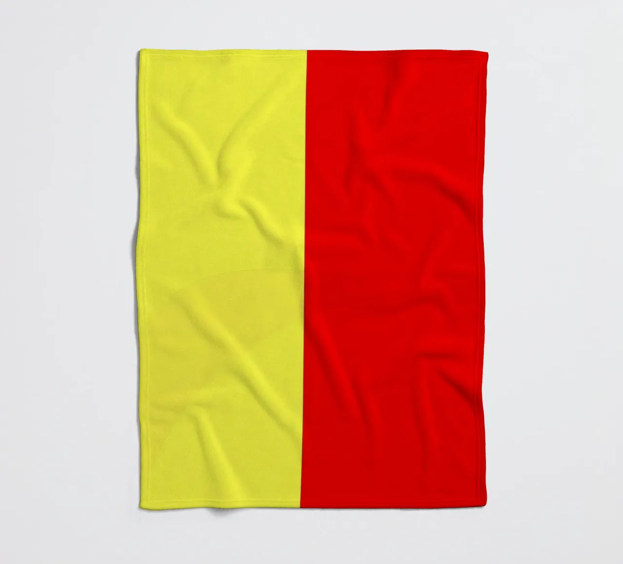 yellow and red colors divide the canvas artistic style fleece blanket by DesignDoodle