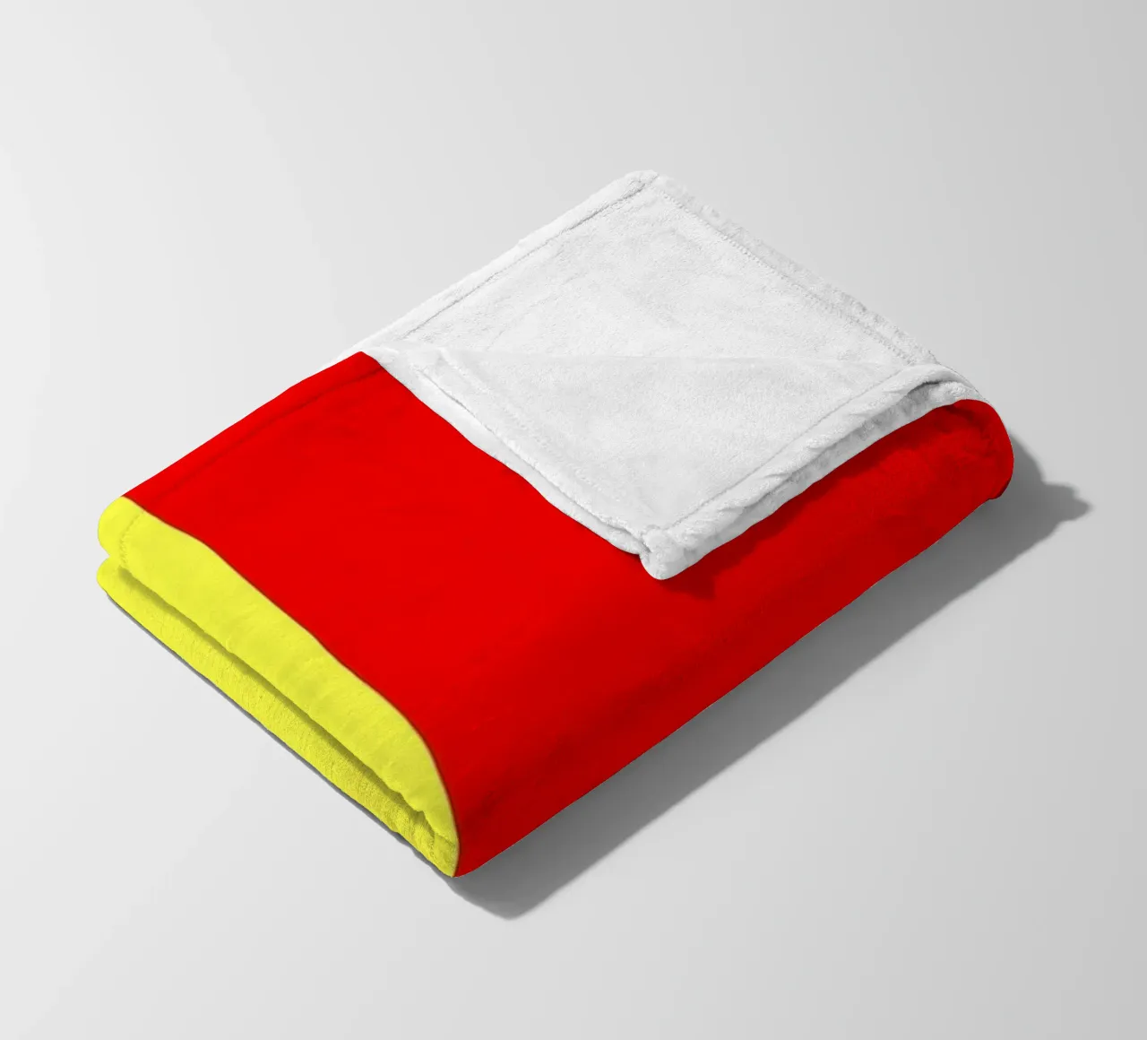 yellow and red colors divide the canvas artistic style fleece blanket by DesignDoodle