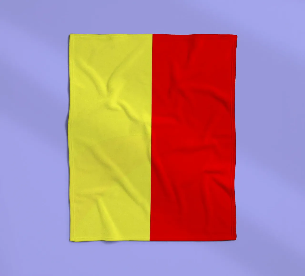 yellow and red colors divide the canvas artistic style fleece blanket by DesignDoodle