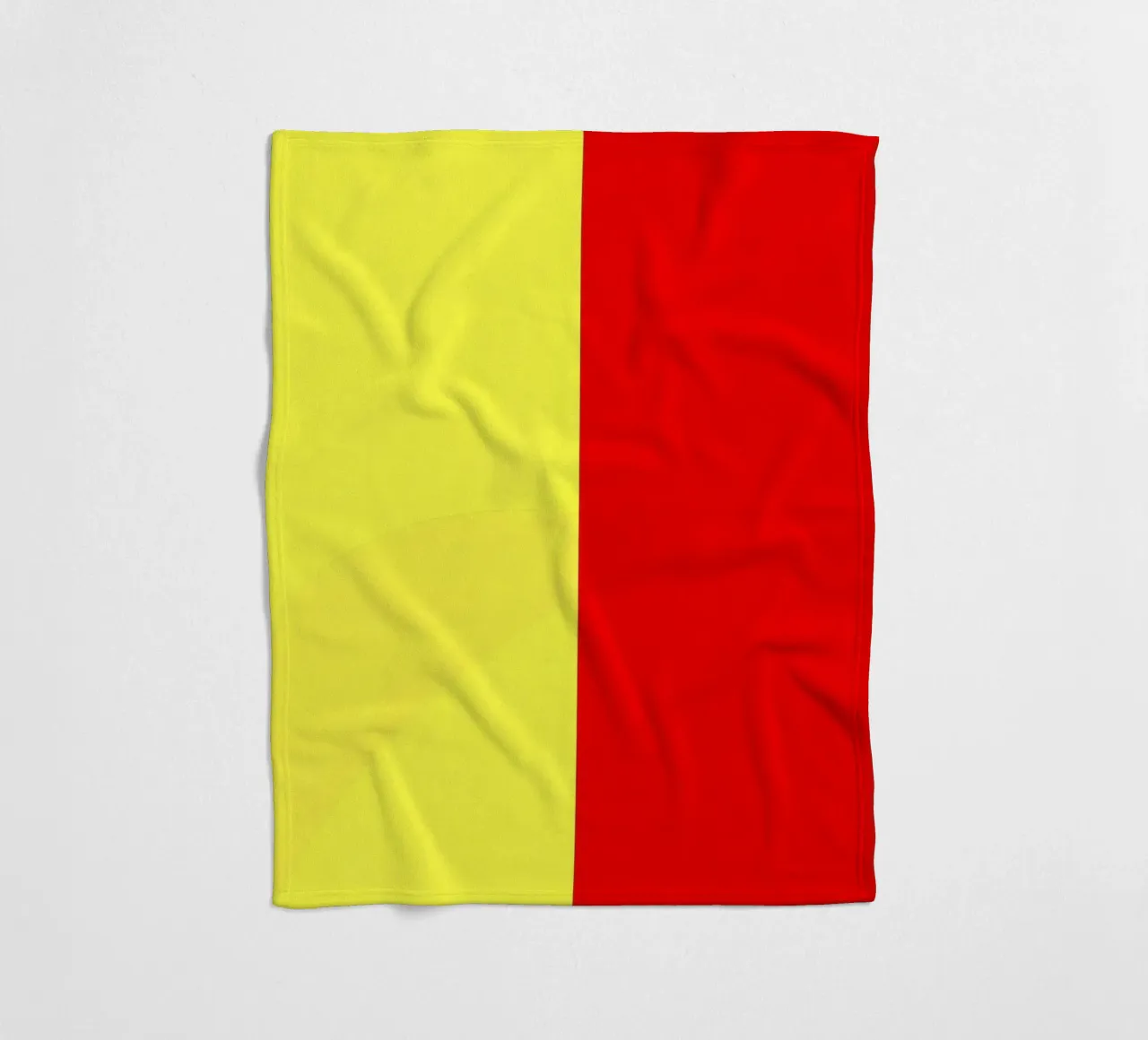 yellow and red colors divide the canvas artistic style fleece blanket by DesignDoodle