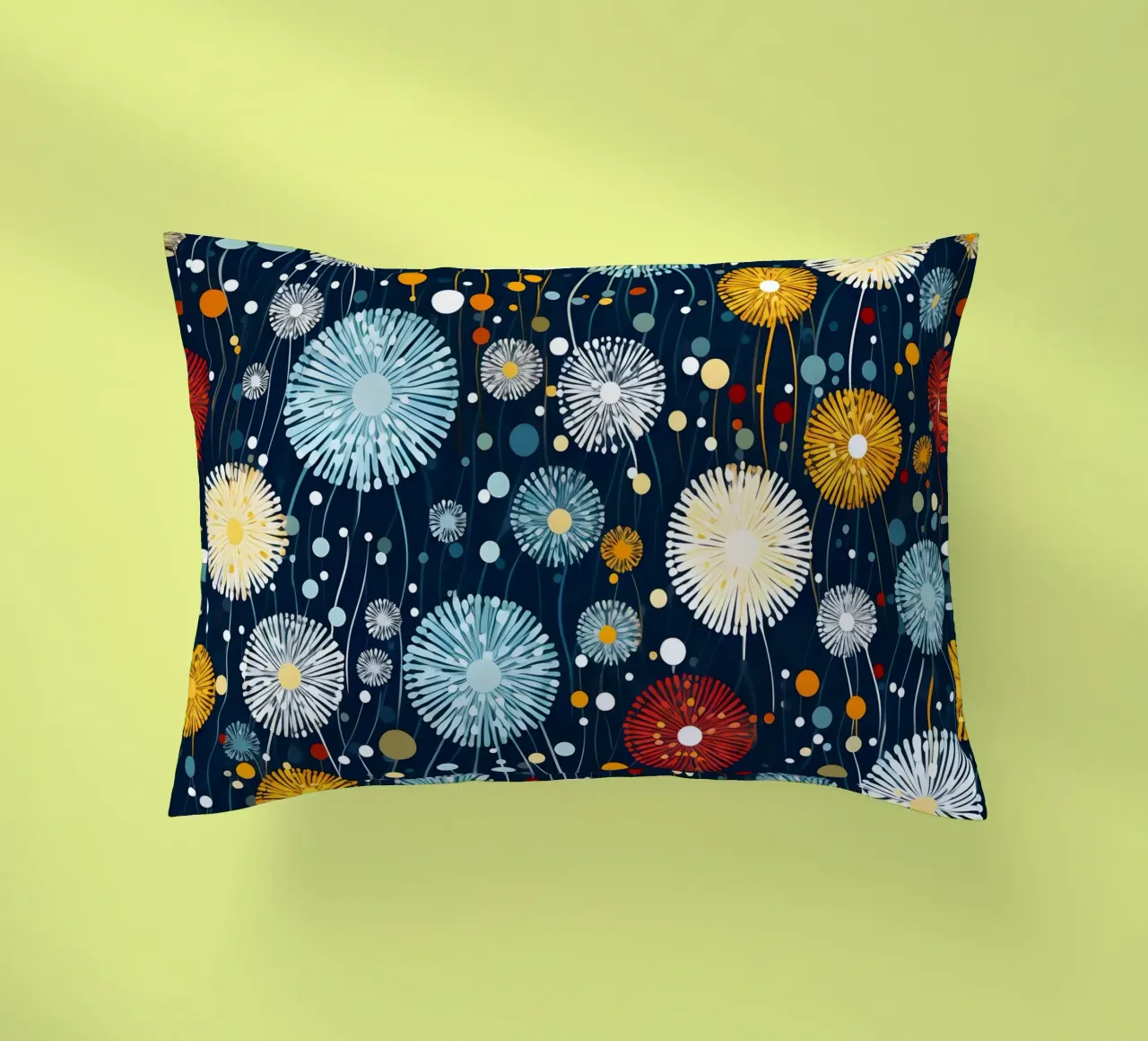 Celestial Dandelions decorative cushion by Botanical Pattern House