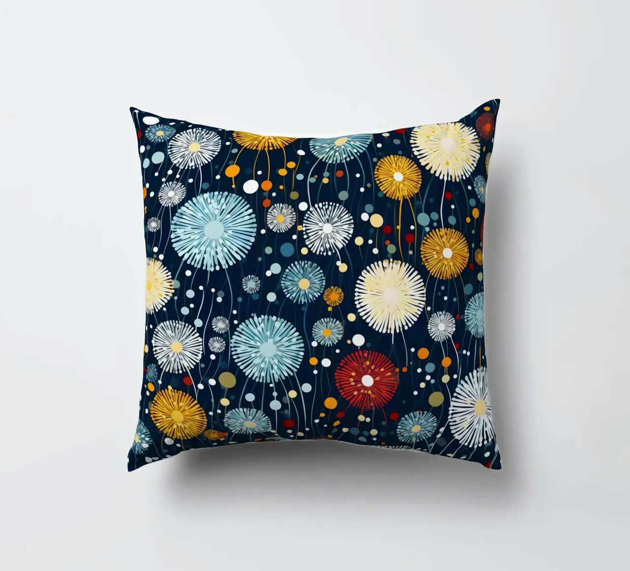 Celestial Dandelions decorative cushion by Botanical Pattern House