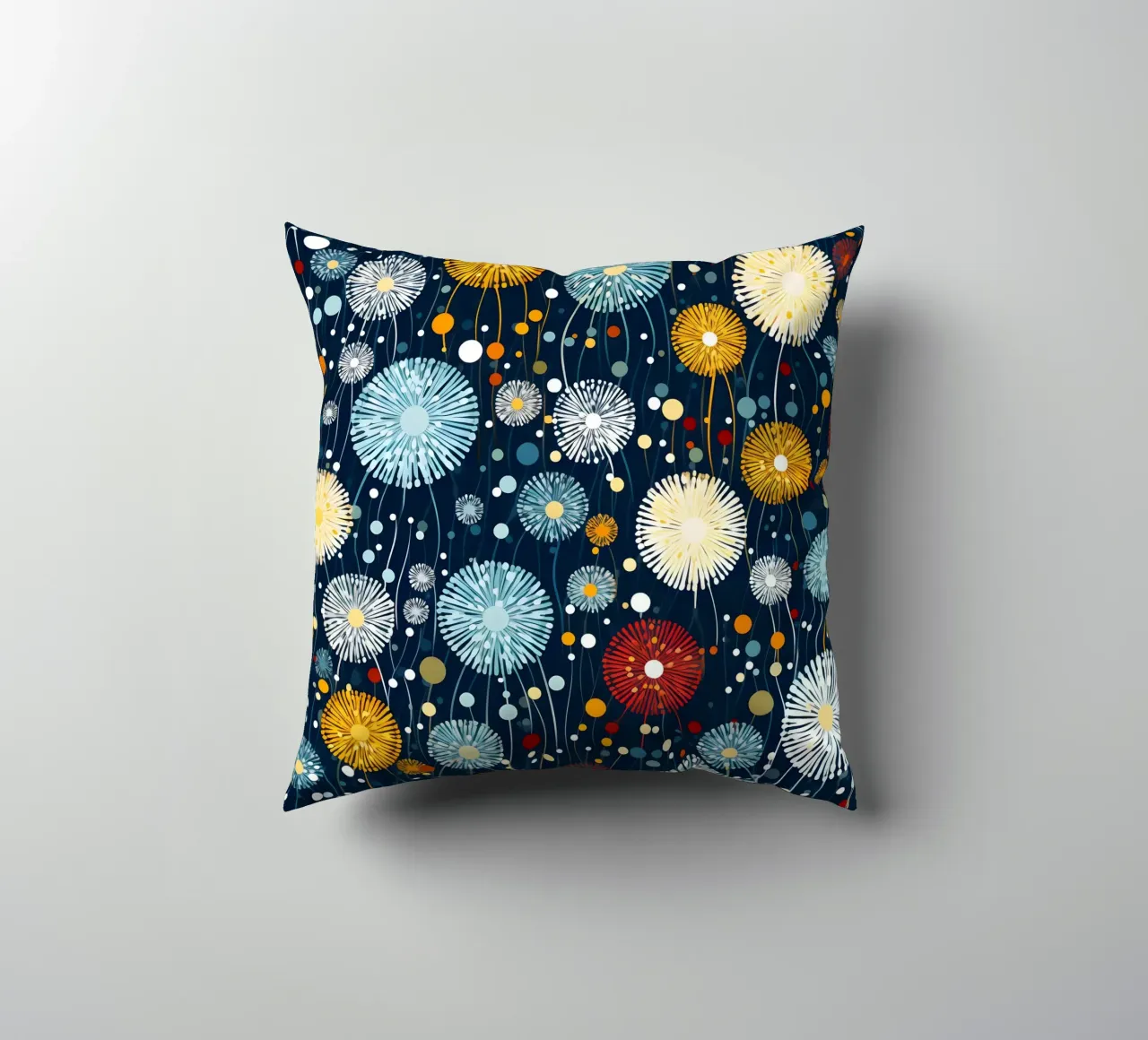 Celestial Dandelions decorative cushion by Botanical Pattern House