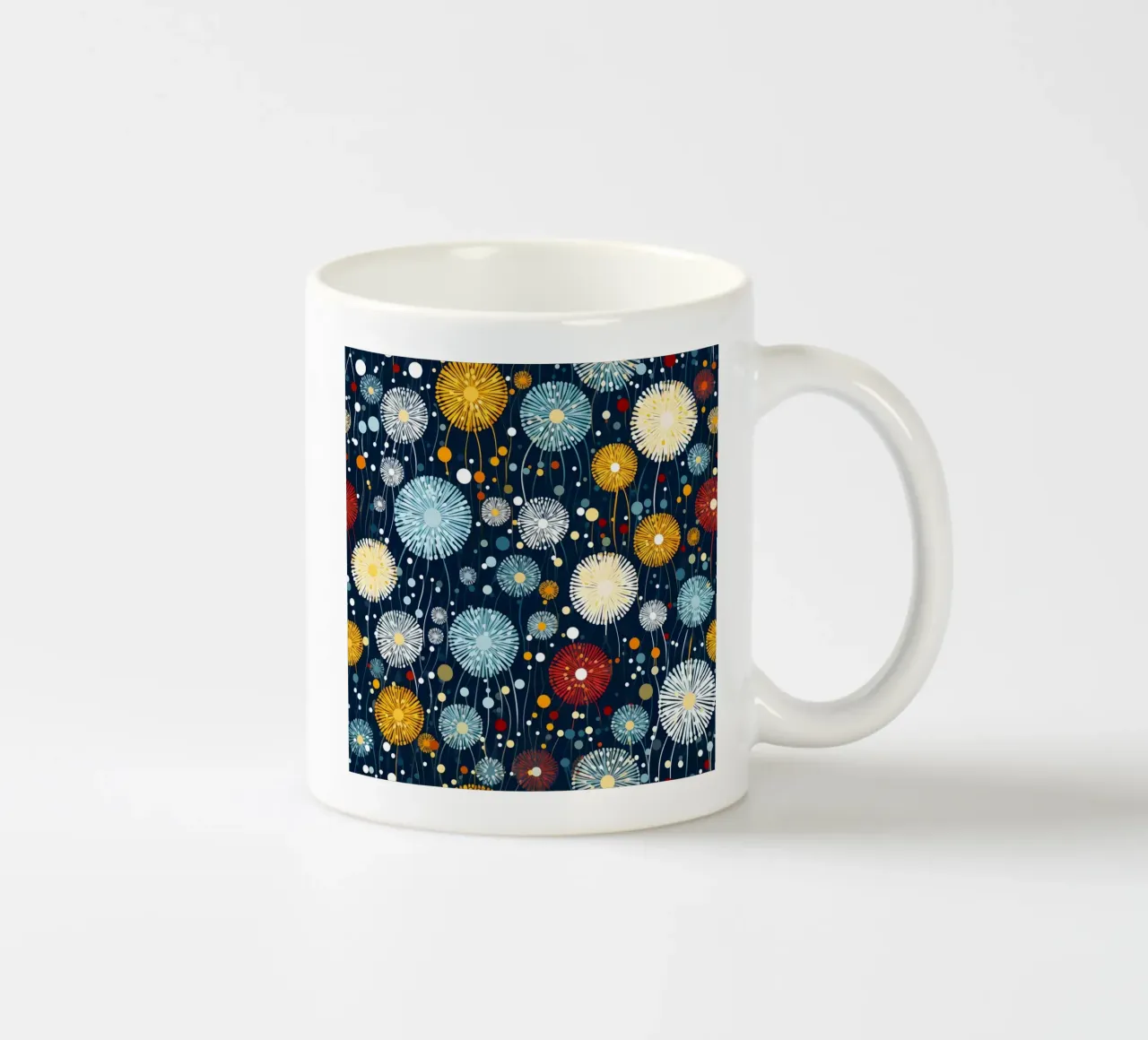 Celestial Dandelions ceramic mug by Botanical Pattern House